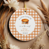 Kleine Cutie Pie Herfst Pompoen Gingham Baby showe Keramisch Ornament