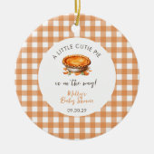 Kleine Cutie Pie Herfst Pompoen Gingham Baby showe Keramisch Ornament (Voorkant)