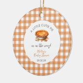 Kleine Cutie Pie Herfst Pompoen Gingham Baby showe Keramisch Ornament (Links)