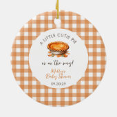 Kleine Cutie Pie Herfst Pompoen Gingham Baby showe Keramisch Ornament (Achterkant)