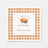 Kleine Cutie Pie Herfst Pompoen Gingham Baby showe Servet (Voorkant)