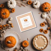 Kleine Cutie Pie Herfst Pompoen Gingham Baby showe Servet