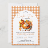 Kleine Cutie Pie Pumpkin Herfst Gingham Baby showe Kaart (Voorkant)