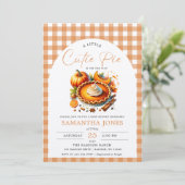 Kleine Cutie Pie Pumpkin Herfst Gingham Baby showe Kaart (Staand voorkant)