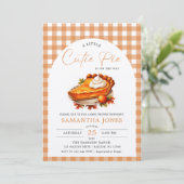 Kleine Cutie Pie Pumpkin Herfst Gingham Baby showe Kaart (Staand voorkant)