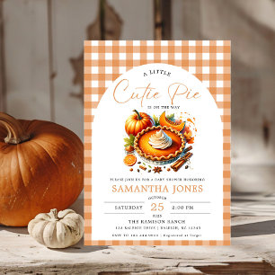 Kleine Cutie Pie Pumpkin Herfst Gingham Baby showe Kaart