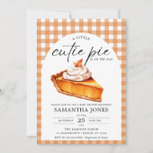 Kleine Cutie Pie Pumpkin Herfst Gingham Baby showe Kaart (Voorkant)