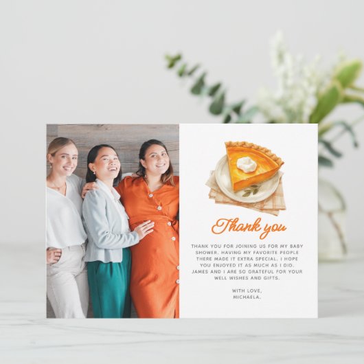 Kleine Cutie Pie Rustieke Waterverf Baby shower Bedankkaart (Staand voorkant)