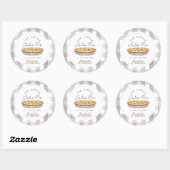 Kleine Cutie Pie Thanksgiving Kinderen Verjaardag Ronde Sticker (Vel)
