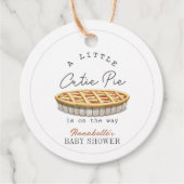 Kleine Cutie Pie Thanksgiving Wit Baby shower Bedankjes Labels (Voorkant)