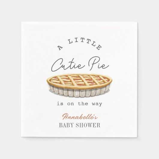 Kleine Cutie Pie Thanksgiving Wit Baby shower Servet (Voorkant)