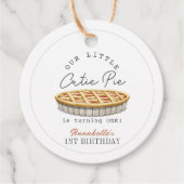 Kleine Cutie Pie Thanksgiving Wit Verjaardag Bedankjes Labels (Voorkant)