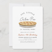 Kleine Cutie Pie Thanksgiving Wit Verjaardag Kaart (Voorkant)