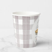 Kleine Cutie Pie Thanksgiving Wit Verjaardag Papieren Bekers (Rechts)