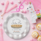 Kleine Cutie Pie Thanksgiving Wit Verjaardag Papieren Bordje (Feest)