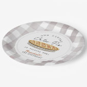 Kleine Cutie Pie Thanksgiving Wit Verjaardag Papieren Bordje (Gekanteld)