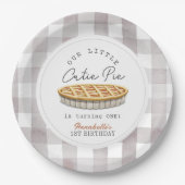 Kleine Cutie Pie Thanksgiving Wit Verjaardag Papieren Bordje (Voorkant)