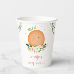 Kleine Cutie Pink Floral Baby shower Papieren Bekers