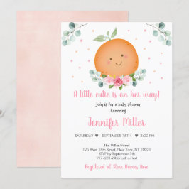Kleine Cutie Pink Floral Girl Baby shower Kaart