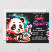 Kleine Cutie Roze Panda Bliss Meisje Baby shower Kaart (Voorkant)