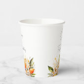 Kleine cutie Sinaasappel Baby shower Citrus Papieren Bekers (Links)