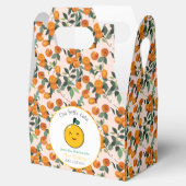 Kleine Cutie Sinaasappel Citrus 1e Verjaardag Bedankdoosjes (Geopend)