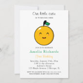 Kleine Cutie Sinaasappel Citrus 1e Verjaardag Kaart (Voorkant)