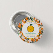 Kleine Cutie Sinaasappel Citrus 1e Verjaardag Ronde Button 3,2 Cm (Voorkant /achterkant)