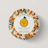 Kleine Cutie Sinaasappel Citrus 1e Verjaardag Ronde Button 3,2 Cm (Voorkant)