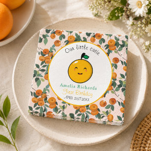 Kleine Cutie Sinaasappel Citrus 1e Verjaardag Servet