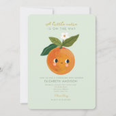 Kleine Cutie Sinaasappel Citrus Baby shower Invita Kaart (Voorkant)