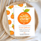 Kleine Cutie Sinaasappel Citrus Baby shower Invita Kaart