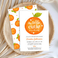 Kleine Cutie Sinaasappel Citrus Baby shower Invita