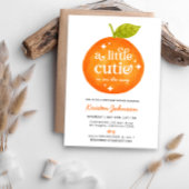 Kleine Cutie Sinaasappel Citrus Baby shower Invita Kaart