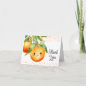 Kleine Cutie Sinaasappel Citrus Bedankkaart (Voorkant)
