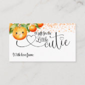 Kleine Cutie Sinaasappel Citrus Display Douche Informatiekaartje (Achterkant)