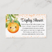 Kleine Cutie Sinaasappel Citrus Display Douche Informatiekaartje (Voorkant)