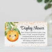 Kleine Cutie Sinaasappel Citrus Display Douche Informatiekaartje