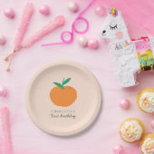 Kleine Cutie Sinaasappel Citrus Eerste Verjaardag Papieren Bordje (Feest)