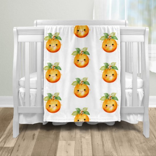 Kleine Cutie Sinaasappel Citrus Fleece Deken