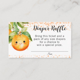 Kleine Cutie Sinaasappel Citrus Luier Raffle Informatiekaartje