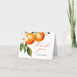 Kleine Cutie Sinaasappel Clementine Baby shower Bedankkaart