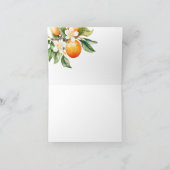 Kleine Cutie Sinaasappel Clementine Baby shower Bedankkaart (Binnen)