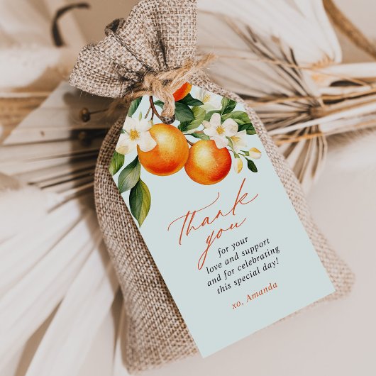 Kleine Cutie Sinaasappel Clementine Baby shower Fa Cadeaulabel