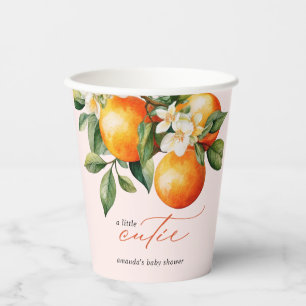 Kleine Cutie Sinaasappel Clementine Baby shower Fa Papieren Bekers