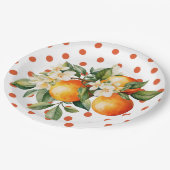 Kleine Cutie Sinaasappel Clementine Baby shower Fa Papieren Bordje (Gekanteld)