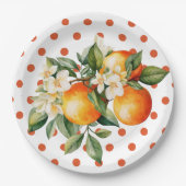 Kleine Cutie Sinaasappel Clementine Baby shower Fa Papieren Bordje (Voorkant)