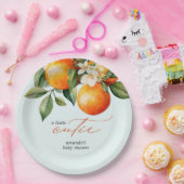 Kleine Cutie Sinaasappel Clementine Baby shower Fa Papieren Bordje (Feest)