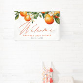 Kleine Cutie Sinaasappel Clementine Baby shower Fa Spandoek (Insitu)