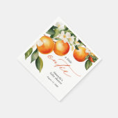 Kleine Cutie Sinaasappel Clementine Baby shower Servet (Hoek)